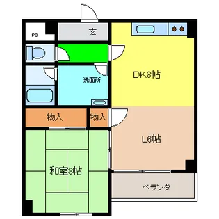 カサミラマンション【2階】の間取り