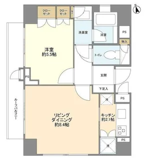 マートルコート恵比寿南【7階】の間取り