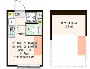 ハーモニーテラス豊島V【1階】の間取り