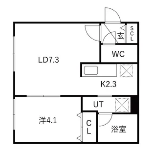 シティプレミア新道東【2階】の間取り