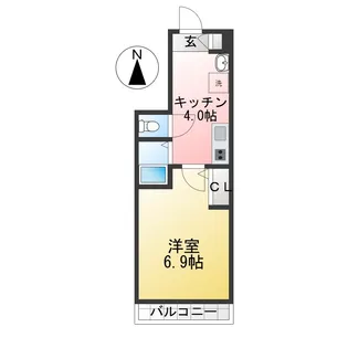 ハート美祐【1階】の間取り