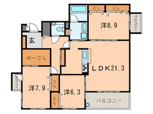 芦屋CUBE山手の間取り