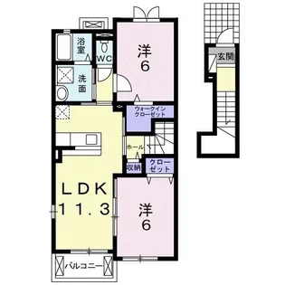 マッシモ勝佐【2階】の間取り