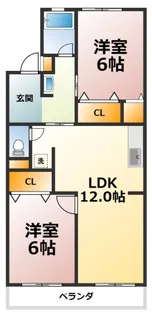 雁ヶ音マンション【2階】の間取り