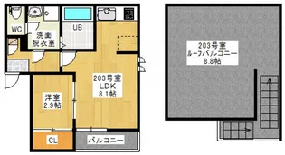 Grandtic gacha ’alua(ガチャ アルア)【2階】の間取り