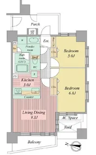 ライオンズマンション西麻布シティ【8階】の間取り