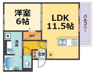 セジュール甲子園春風【1階】の間取り
