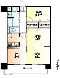 BLUE PINE愛子【3階】の間取り