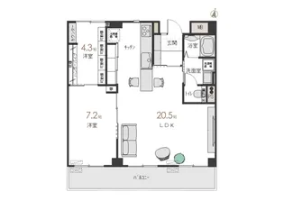 ドエルアルス目黒【6階】の間取り
