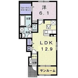 スマイル・リヴ・ウィッシュ C【1階】の間取り