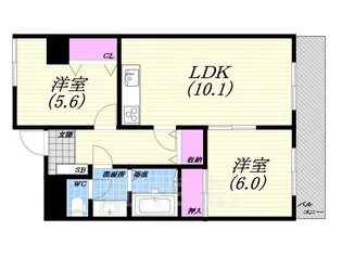 デュオ苦楽園【2階】の間取り