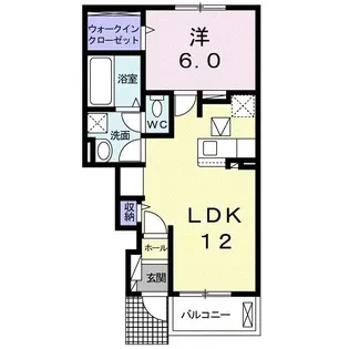 アジュールA【1階】の間取り