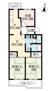 UR千里春日台【4階】の間取り