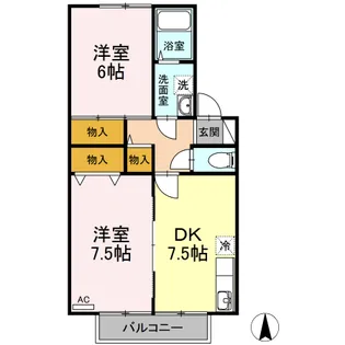 ブランファサード AB【2階】の間取り