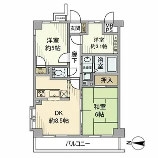 ナイスアーバンさがみ野【2階】の間取り