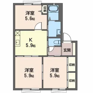 レジデンス B【1階】の間取り