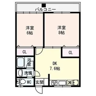 オークハイツ【4階】の間取り