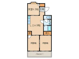 グリ-ンハイツ中新田【3階】の間取り