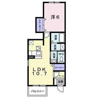 ベイサイドテラスI【1階】の間取り