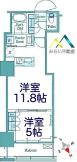 パークアクシス横濱関内SQUARE【14階】の間取り