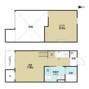 フローレス壱番館【1階】の間取り