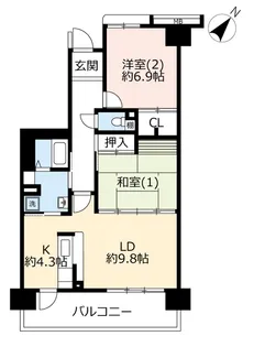 UR港北ニュータウンコンフォールセンター南【8階】の間取り