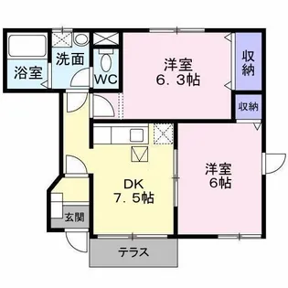 セカンドみなみ【1階】の間取り