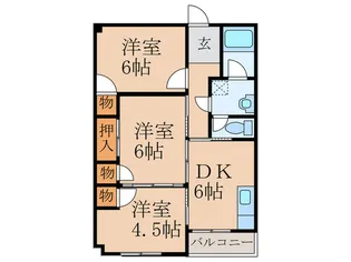 エスポア-ルメゾン新町【2階】の間取り
