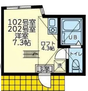 ユナイト追浜ハンプトン【2階】の間取り