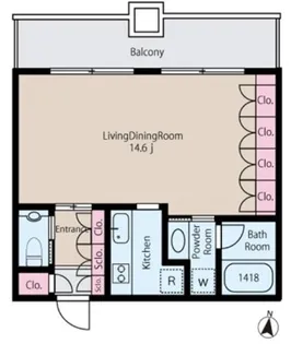 Eponoqu市ヶ谷 エポノーク市ヶ谷【9階】の間取り
