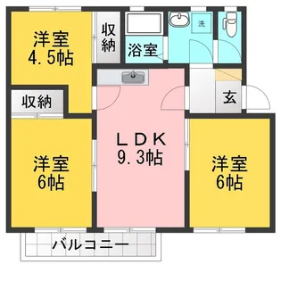 サンシティやよい【2階】の間取り