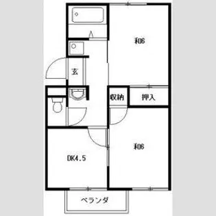 フローレス篠木【2階】の間取り