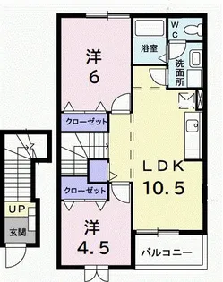 ツインコート B【2階】の間取り