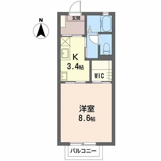 メゾンイリス【1階】の間取り
