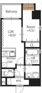 アミティエ扇町リアン【3階】の間取り