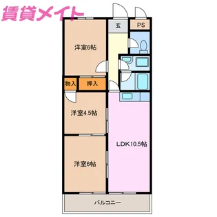 ダンファームリン鈴鹿【2階】の間取り
