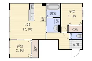 カーサ真砂【1階】の間取り