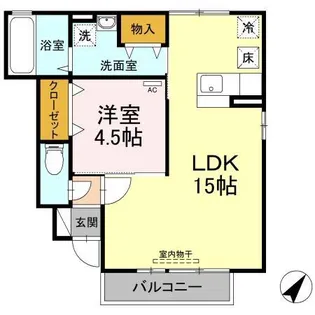 エトワールしゅりII【1階】の間取り