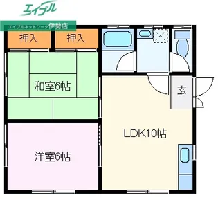 三重県伊勢市御薗町長屋【一戸建】の間取り