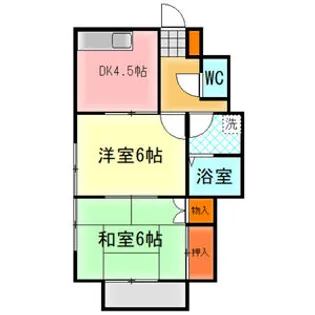 小西屋コーポ【2階】の間取り