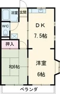 ルーミングナラハシ【1階】の間取り