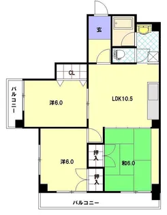 プラス・ドゥ・カネガエ【6階】の間取り