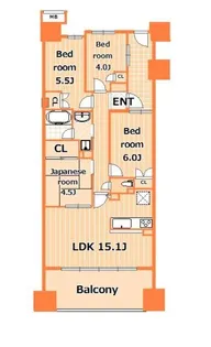 ヨコハマオールパークス二街区【10階】の間取り