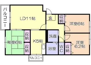 ディアコートA【2階】の間取り