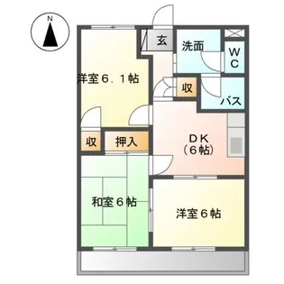 エクセリーヌK-II【3階】の間取り