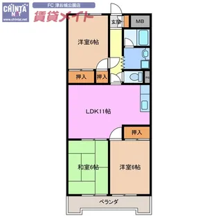 メゾンタキノ【4階】の間取り