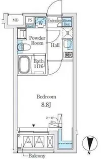 SOLASIAresidence亀戸【4階】の間取り