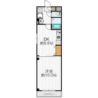 1DKの間取り画像