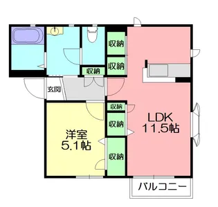 ソレーユ美鈴【1階】の間取り