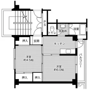 ビレッジハウス早島1号棟【4階】の間取り
